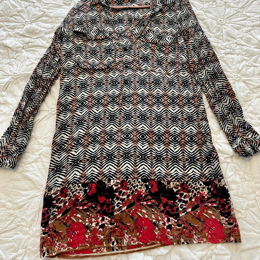 Tolani Black and White Patterned Dress